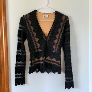 Nightcap fitted lace detail top